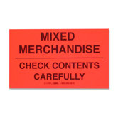 Shipping Label, Mixed Merchandise, 500 per Roll, Black/Red