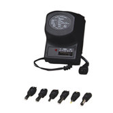 Universal AC/DC Adapter, 6V, 3"x2"x4", Black
