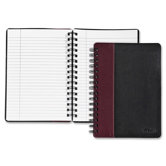 Leatherette Notebook, College Rule, 8-1/4 x 5-7/8, 96-Sheet, Black/Burgundy