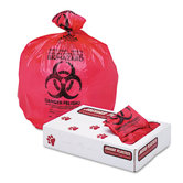 Health Care "Bio-hazard" Printed Liners, 1.3mil, 24 x 32, Red, 250 per Carton