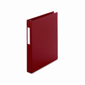 D-Ring Binder with Label Holder, 1in Capacity, Red
