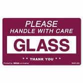 "Glass Handle with Care" Self-Adhesive Shipping Labels, 3 x 5, 500 per Roll