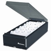 High-Capacity Business Card File, Metal/Plastic, Black/Smoke, 4 1/4x8 1/4x2 1/2