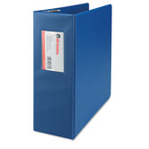 D-Ring Binder w/Label Holder, 4in Capacity, Royal Blue