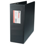 D-Ring Binder with Label Holder, 4in Capacity, Black
