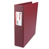 D-Ring Binder w/Label Holder, 2in Capacity, Burgundy