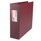 D-Ring Binder w/Label Holder, 3in Capacity, Burgundy