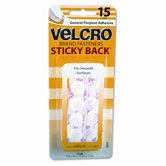 Sticky-Back Hook & Loop Dot Fasteners on Strips, 5/8" dia, Black, 15 Sets/Pack