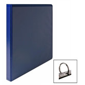 Vinyl Round Ring Locking View Binder, 1/2" Capacity, Dark Blue