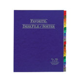 Desk File/Sorter, Indexed A-Z, 12"x10", Blue
