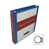 Vinyl Round Ring Locking View Binder, 1" Capacity, Blue