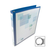 Print-Won't-Stick Flexible Poly Round Ring View Binder, 1" Capacity, Blue