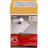 Press and Seal Envelopes, 6"x9", 6 Count, Brown Craft