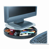 Spin2 Monitor Stand, 11 1/2w x 9d x 5h, Black