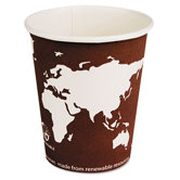 World Art Renewable Resource Compostable Hot Drink Cups, 8 Oz, 1000/Carton