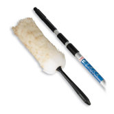 Duster Pole Kit, Wool, 3-Section Pole, Extends 18', Cream/Aluminum