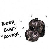 Insect-Repellent Trash Bags with Pest-Guard, 35gal, 2mil, 33 x 45, Black, 80