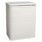 Chelsea Pattern Wicker Nursery Hamper with Vinyl Lid in White