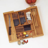 Bamboo Expandable Flatware Organizer