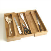 Bamboo Expandable Utensil Holder