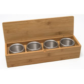 Bamboo Storage Box with Four Containers