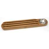 Bamboo Bread Board with Stainless Steel Dipping Cup