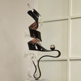 Sculptures and Art Pieces Acrylic Serpent Sculpture in Clear and Dark Bronze
