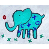 Paper Prints X & O Elephant Canvas Print