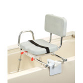 Tub Mount X-Short Transfer Bench with Padded Swivel Seat and Back