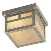 Montclair Mission  Outdoor Flush Mount in Verde Patina