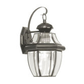 Monterey  Outdoor Wall Lantern in Black and Beveled Glass