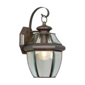 Monterey  Outdoor Wall Lantern in Bronze and Beveled Glass