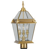 Fleur De Lis  Outdoor Post Lantern in Flemish Brass