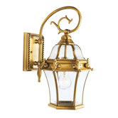 Fleur De Lis  Outdoor Wall Lantern in Flemish Brass