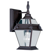 Fleur De Lis 13"  Outdoor Wall Lantern in Bronze