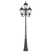 Hamilton Four Light Outdoor Post Lantern in Black