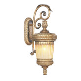 La Bella Handcrafted Outdoor Wall Lantern in Vintage Gold Leaf