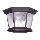 Hamilton Three Light Outdoor Flush Mount in Bronze