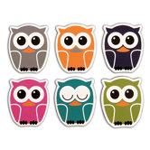 Owl Rubber Magnets (Set of 6)