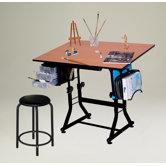 Ashley Melamine Drafting Table with Stool