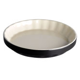 Black and Cream Stoneware 24cm Fluted Dish