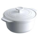 White Stoneware 21cm Round Covered Casserole