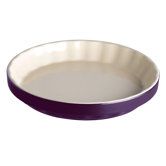 Mulberry and Cream Stoneware 24cm Fluted Dish