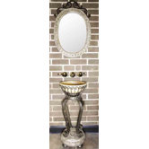 Olde World Flourish Pedestal Sink Stand in Distressed Iron