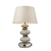 Elemis One Light Table Lamp in Chrome, Stone and Natural