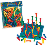 Large Tall - Stacker Pegs and Pegboard Set