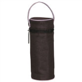 Insulated Bottle Bag in Chocolate Brown and Pink