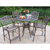 Elite Mississippi 5 Piece Bar Height Dining Set