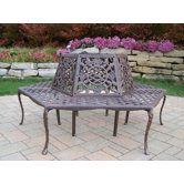 Tea Rose Aluminum Tree Bench