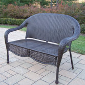 Elite Resin Wicker and Metal Garden Bench
